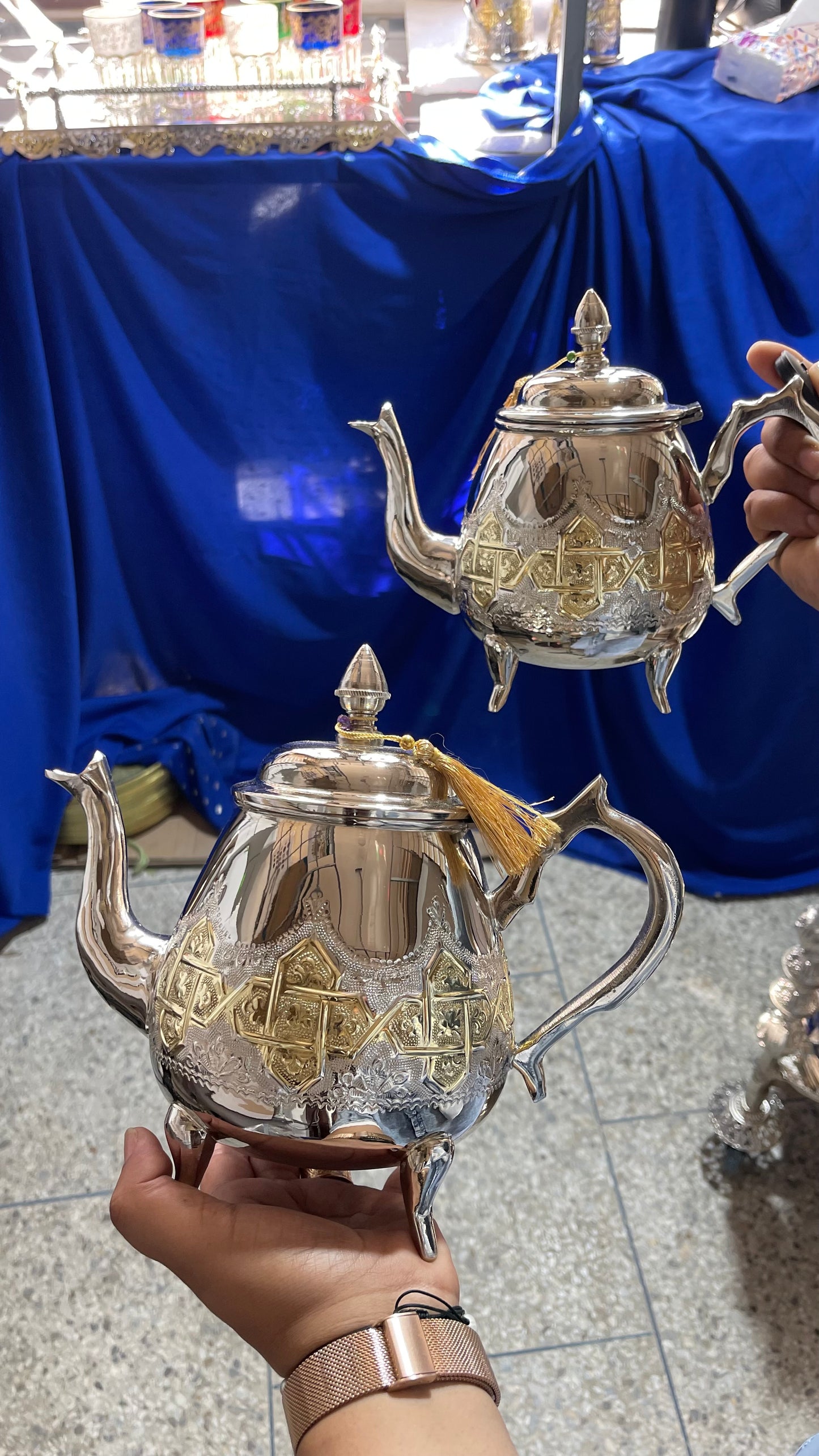 براد مغربي أصيل - نحاس خالص ومزخرف يدوياً
